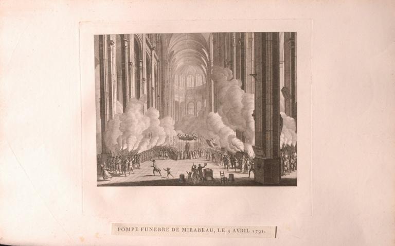 Pompe funèbre de Mirabeau, 4 avril 1791 (titre factice), Jean-Louis Prieur, 1791 vers