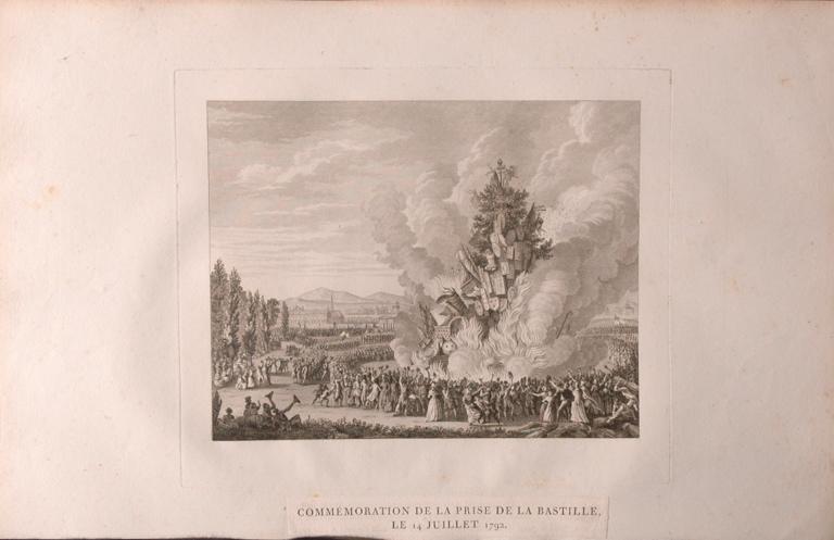 Commémoration de la prise de la Bastille, 14 juillet 1792 (titre factice), Jean-Louis Prieur, 1791 vers