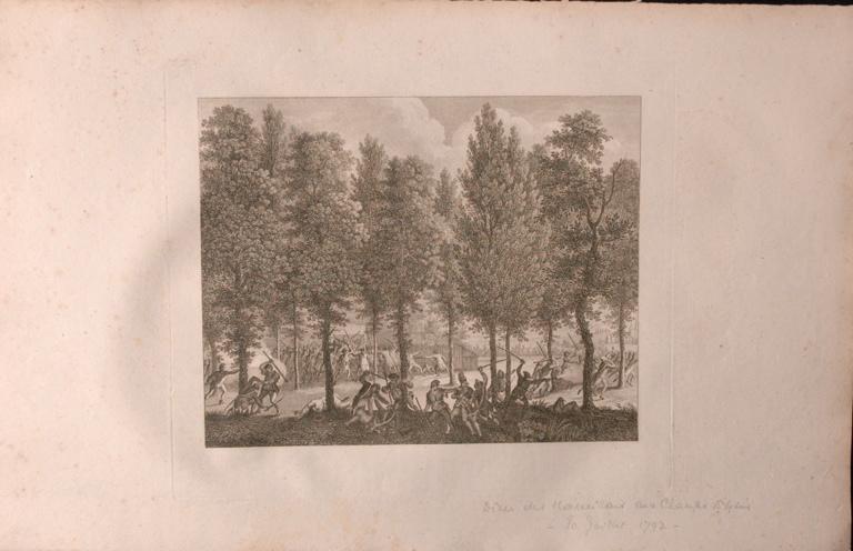 Combat entre la population et des soldats (titre factice), Jean-Louis Prieur, 1792 vers