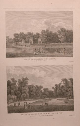 Vues de la ménagerie et de la chute d'eau, château de Chantilly (Oise) (titre factice)_0
