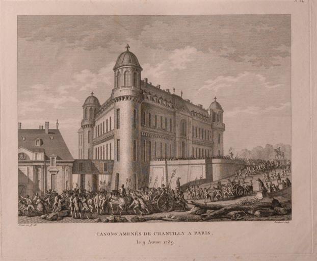 Canons amenés du château de Chantilly à Paris, 9 août 1789, Jean-Louis Prieur, 1789 vers