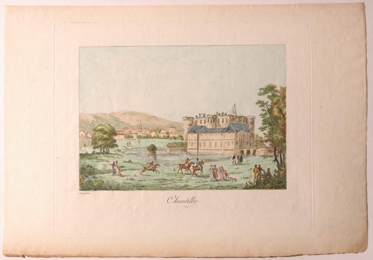 Vue du château de Chantilly (Oise) (titre factice), Thomas Charles Naudet, 1er quart 19e siècle