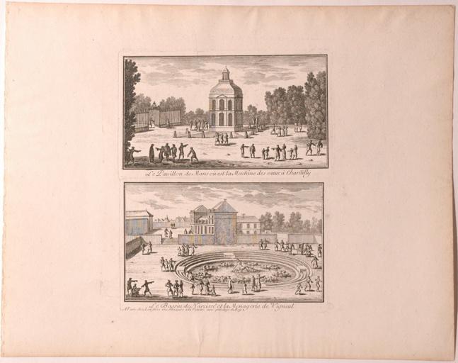 Vues du Bassin de Narcisse et du Pavillon de Manse, Chantilly (Oise) (titre factice)_0
