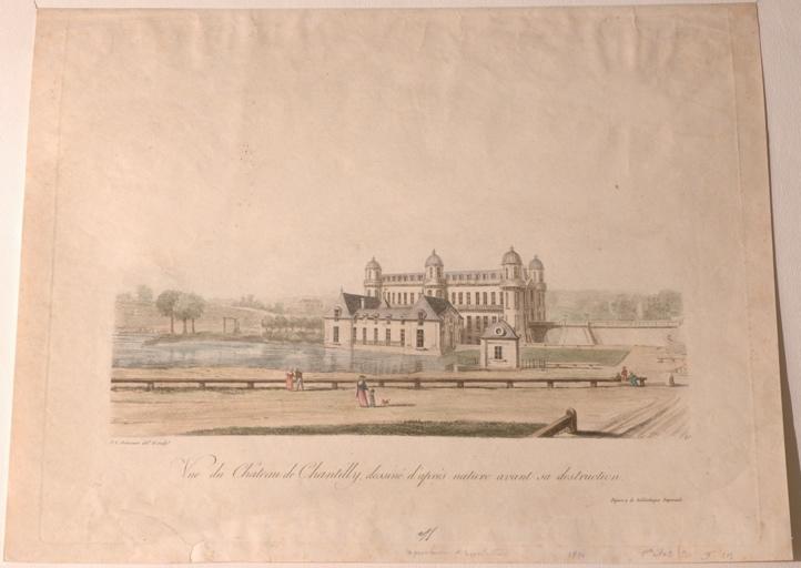 Vue du château de Chantilly dessiné d'après nature avant sa destruction (Oise)_0
