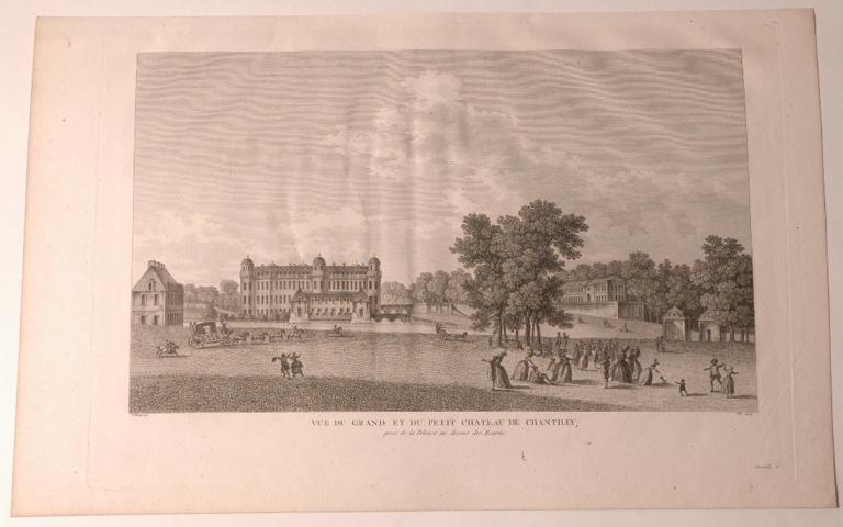 Vue du grand et du petit château de Chantilly (Oise), François Denis Née, 2e moitié 18e siècle