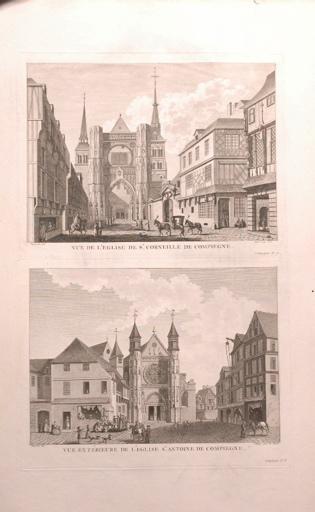 Vues des églises Saint Corneille et Saint Antoine, Compiègne (Oise) (titre factice)_0