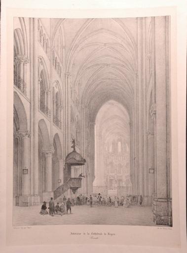 Intérieur de la cathédrale de Noyon (Oise), Frères Thierry, 19e siècle