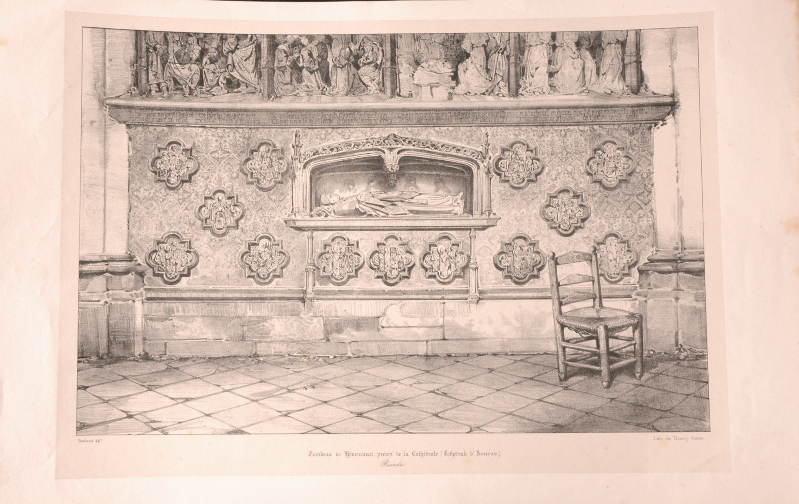Tombeau de Génencourt, prévôt de la cathédrale d'Amiens (Somme), Thierry frères, 19e siècle