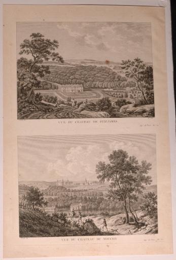 Vues des châteaux de FitzJames et de Mouchy, François Denis Née, 2e moitié 18e siècle