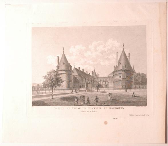Vue du château de Nanteuil le Haudouin, François Denis Née, 2e moitié 18e siècle