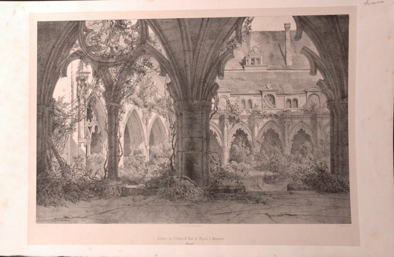 Cloître de l'abbaye Saint Jean des Vignes, Soissons (Aisne), Adrien Dauzats