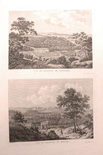 Vues des châteaux de FitzJames et de Mouchy, François Denis Née, 2e moitié 18e siècle