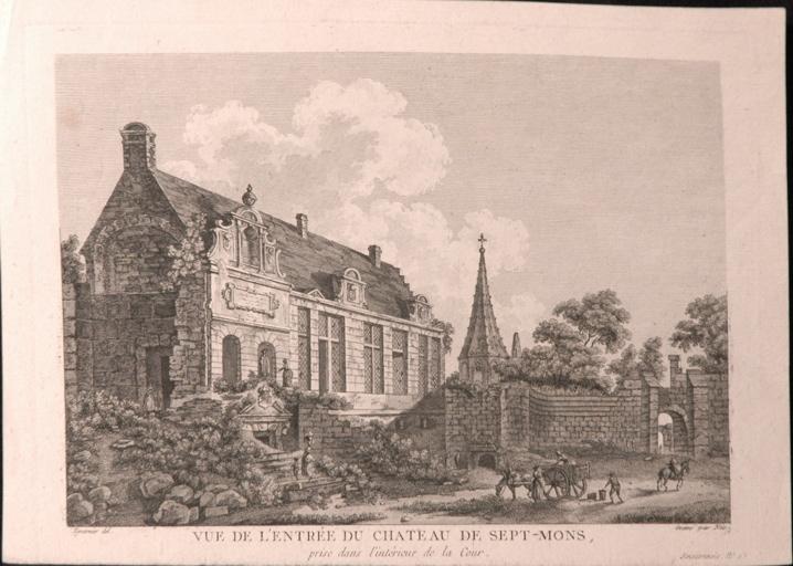 Vue de l'entrée du château de Sept-Mons_0