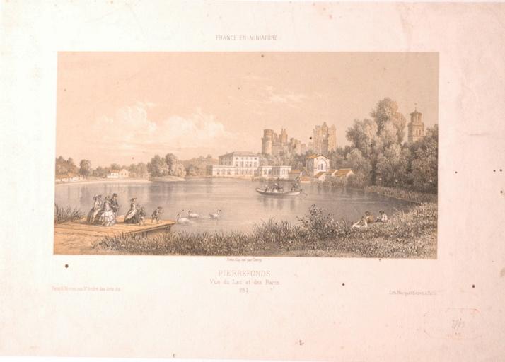 Pierrefonds, vue du lac et des Bains (Oise)_0
