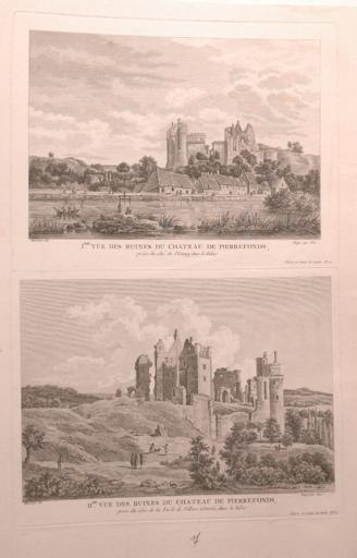 Deux vues des ruines du château de Pierrefonds (Oise) (titre factice)_0