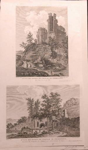 Deux vues des ruines du château de Pierrefonds (Oise) (titre factice)_0