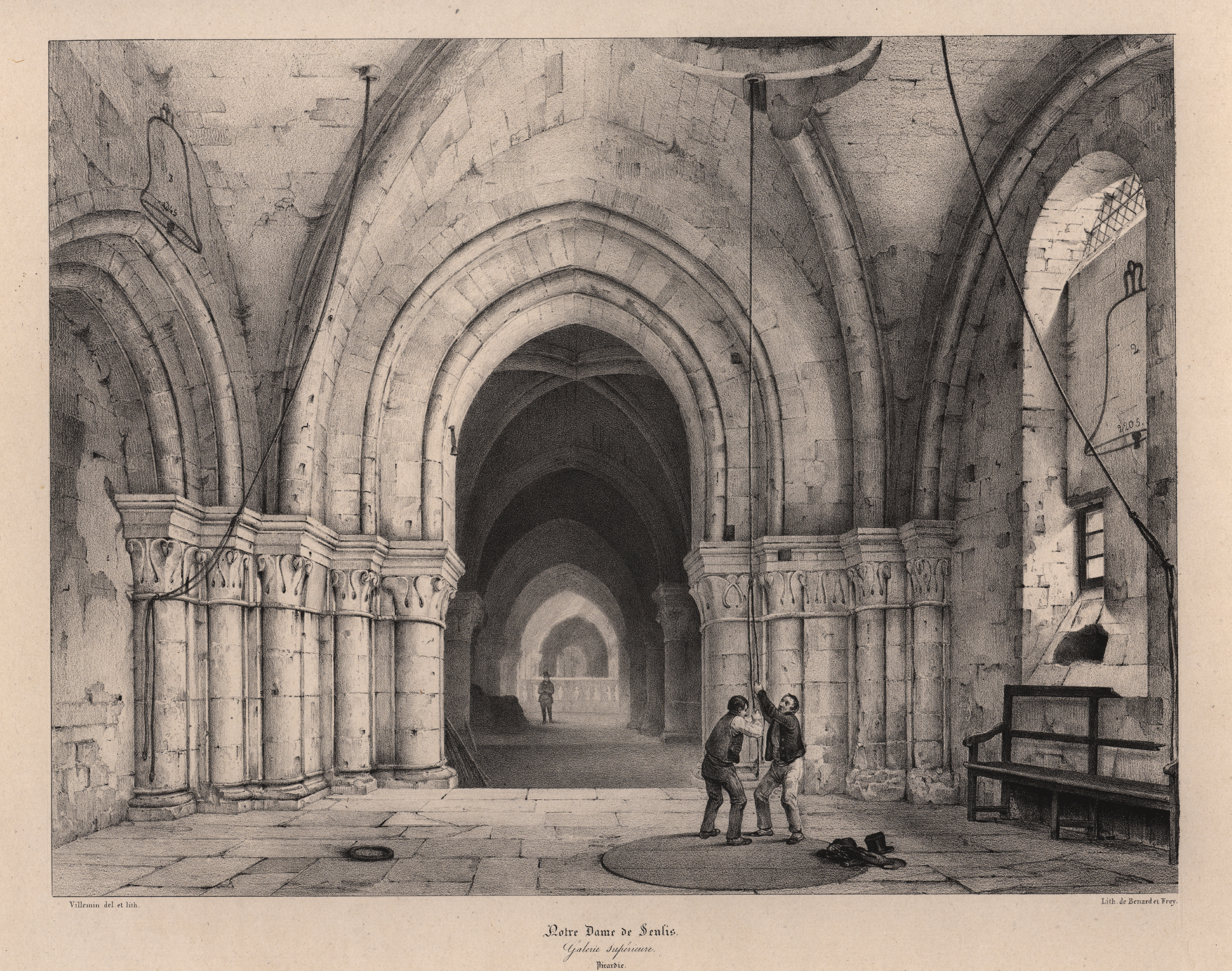 La cathédrale de Senlis, les sonneurs (Oise) (titre factice), Charles Villemin, 1836 vers