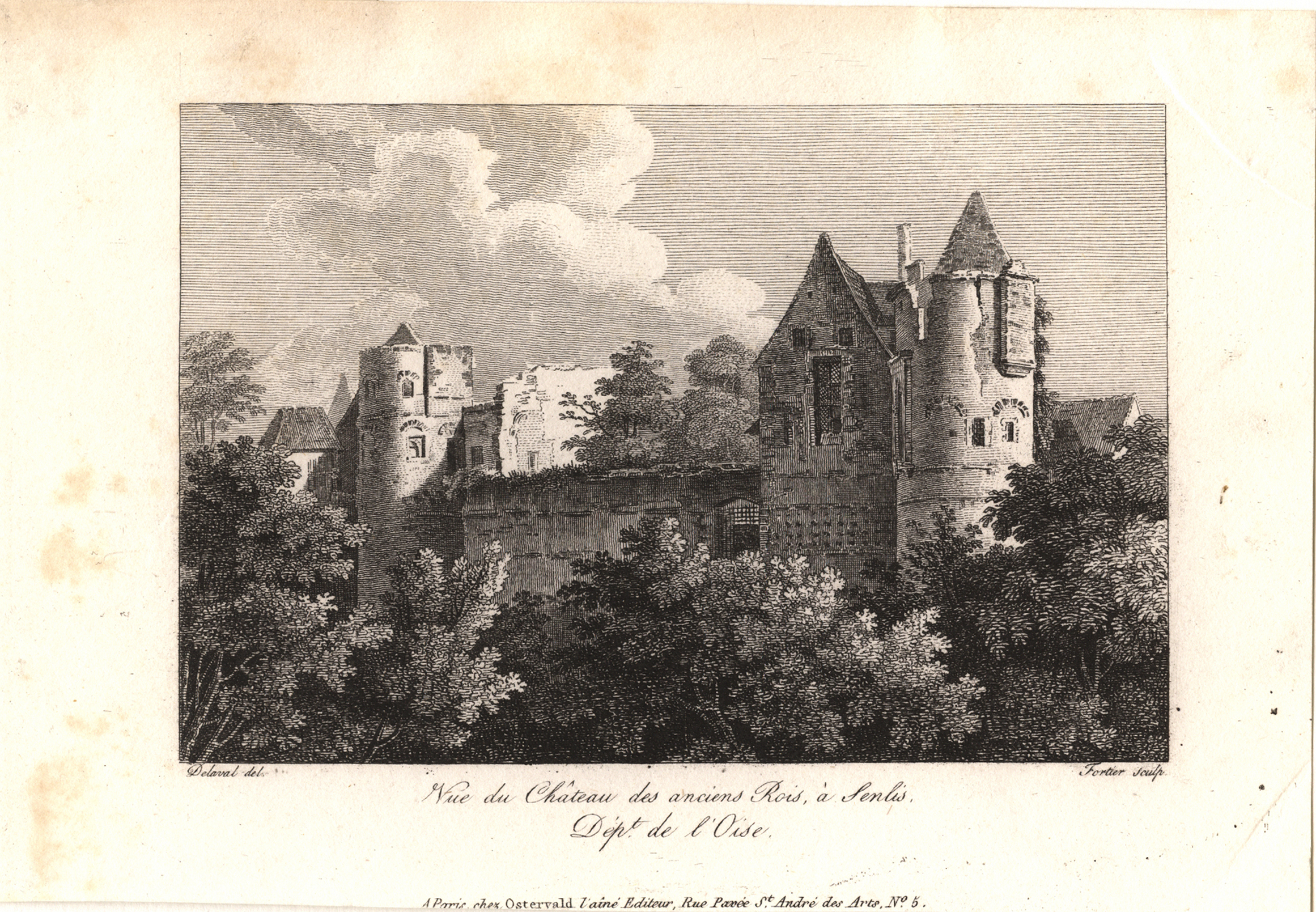 Le Château royal, Senlis (Oise) (titre factice), Pierre Louis Delaval, 1830 vers