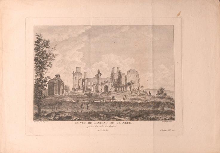 Vue du château de Verneuil (Oise), François Denis Née, 2e moitié 18e siècle