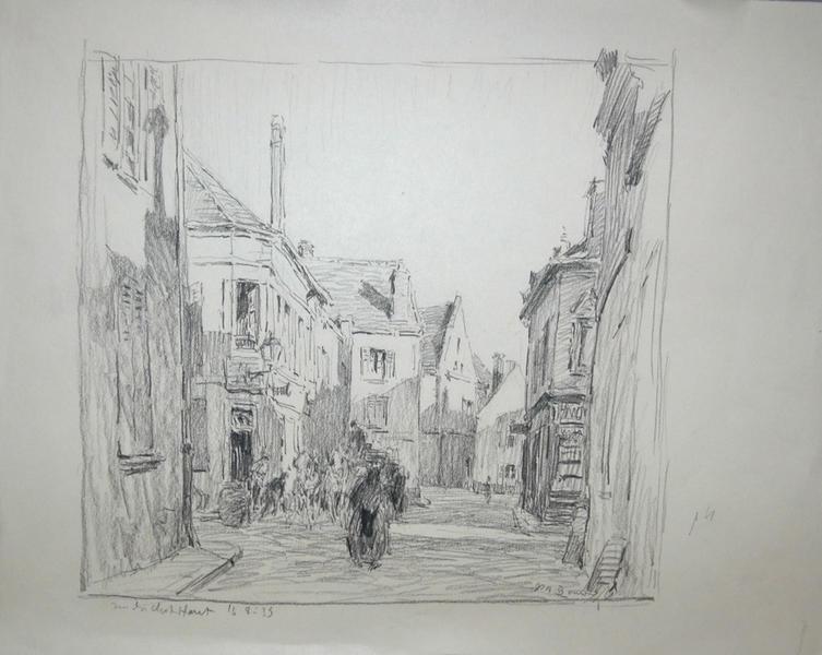 La rue Mauconseil, vue de la rue du Chat-Haret, Senlis  (titre factice)_0