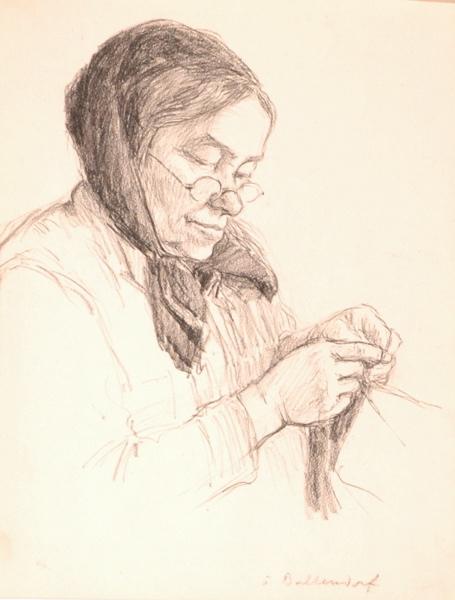 Femme tricotant (titre factice)_0