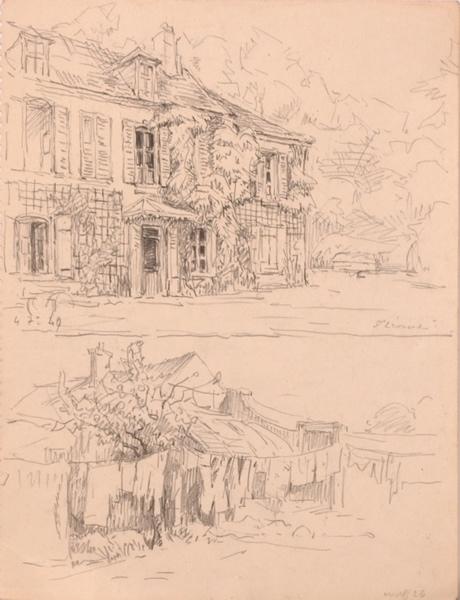 Une maison à Saint-Léonard / Linge séchant dans un jardin d'une maison de Courteuil (titre factice)_0