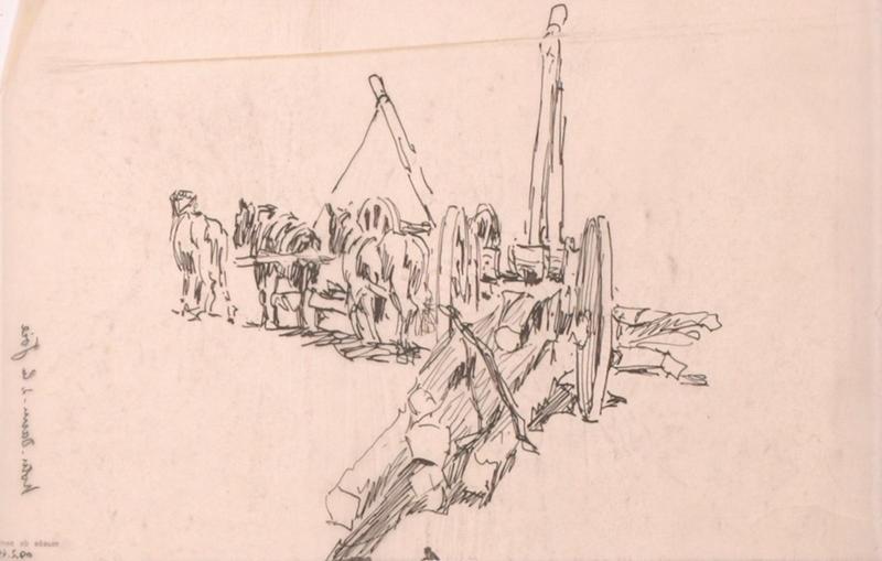 Grumes tirées par des chevaux à Villeneuve-sur-Verberie (titre factice)_0