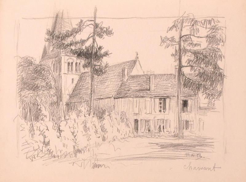 L'église de Chamant et une maison voisine (titre factice)_0