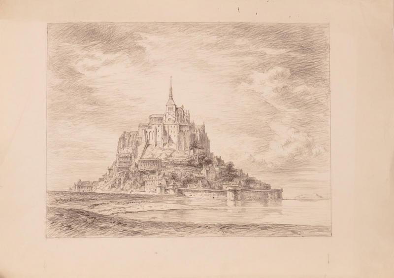 Le Mont Saint-Michel à marée haute, vu du gué (titre factice)_0