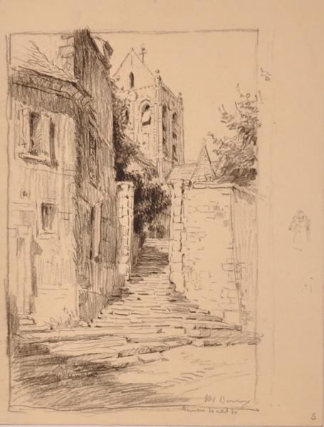 Auvers-sur-Oise, escalier menant à l'église (titre factice)_0
