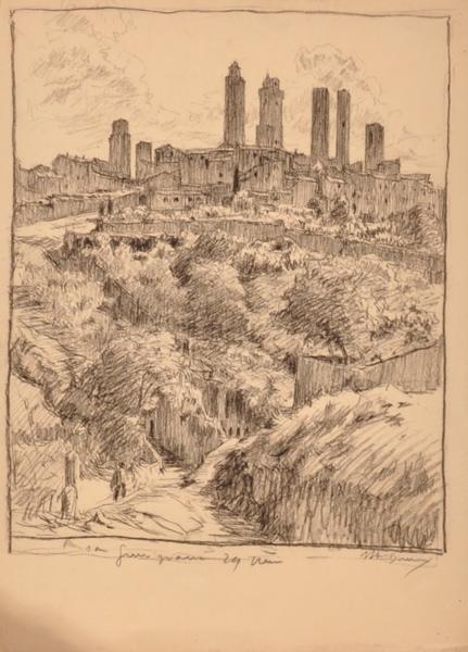 San Gimignano, la ville vue de la campagne (titre factice)_0