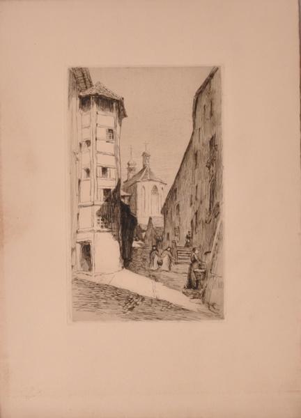 Fribourg, rue avec des religieuses (titre factice)_0