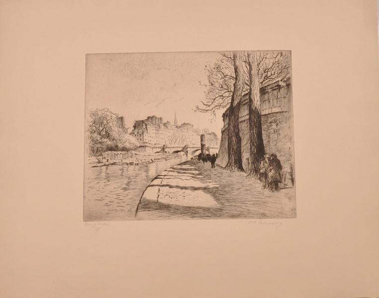 Quai de Seine, Paris (titre factice), Paul-Adrien Bouroux, 19e siècle, 20e siècle