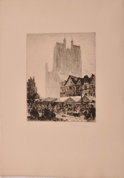 Abbeville, marché près de la cathédrale (titre factice)_0