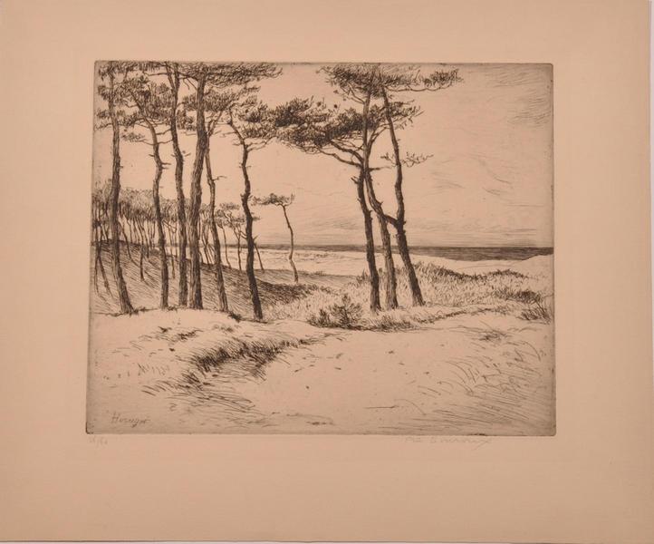 Hossegor, la mer vue des dunes (titre factice), Paul-Adrien Bouroux, 20e siècle