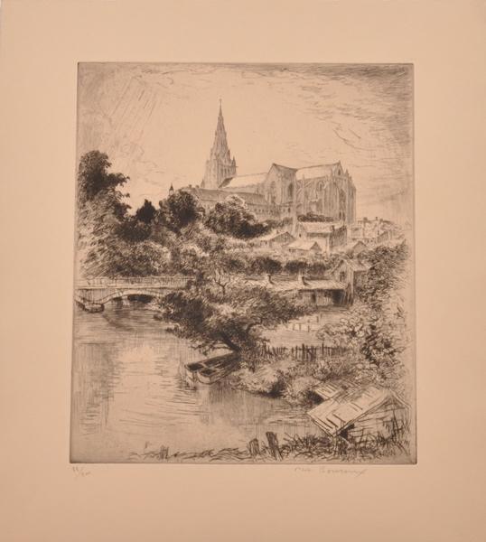 L'église de Saint-Maixant vue de la rivière (titre factice)_0