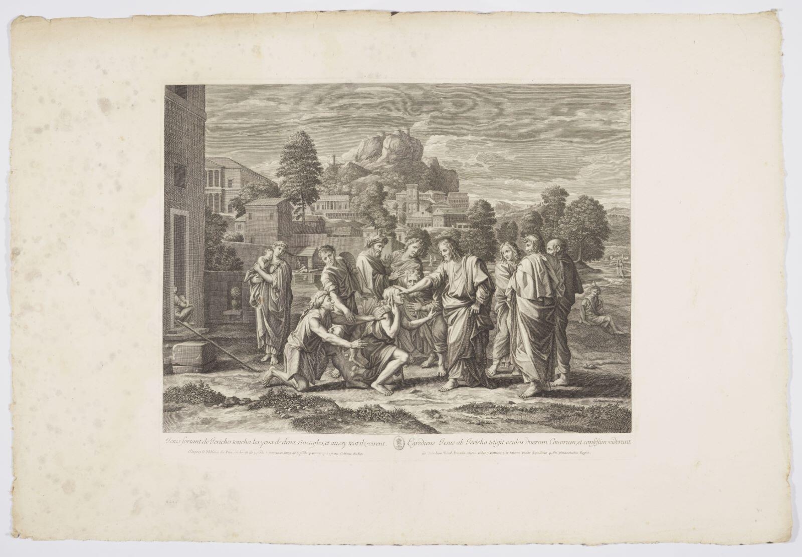 Jésus sortant de Jéricho toucha les yeux de deux aveugles, et aussytost ils virent (titre inscrit), Guillaume Chasteau, 1672-1674