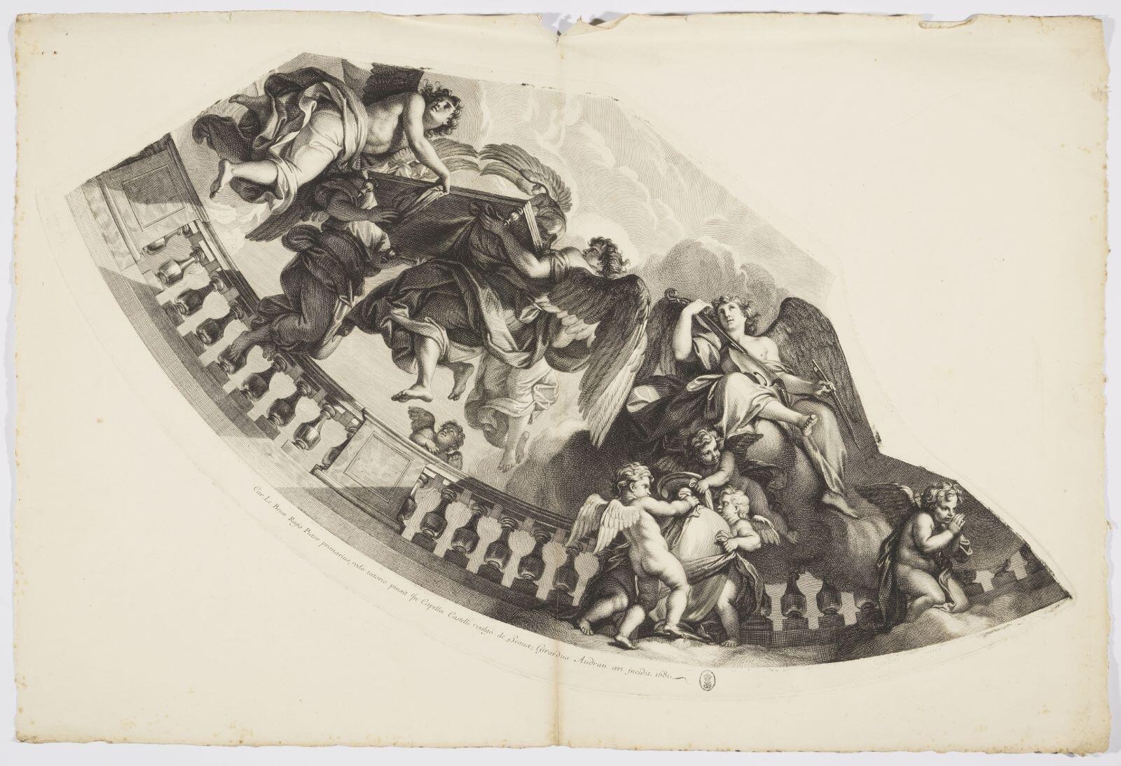 Le Baptême du Christ. Plafond peint de la chapelle du château de Sceaux. (titre factice), Gérard Audran, 1681
