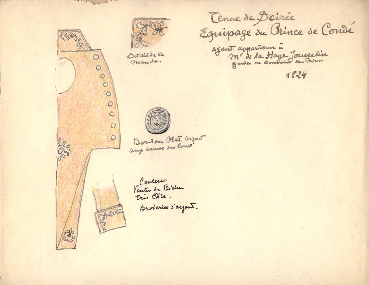 Tenue de soirée de l’équipage du prince de Condé, 1824_0