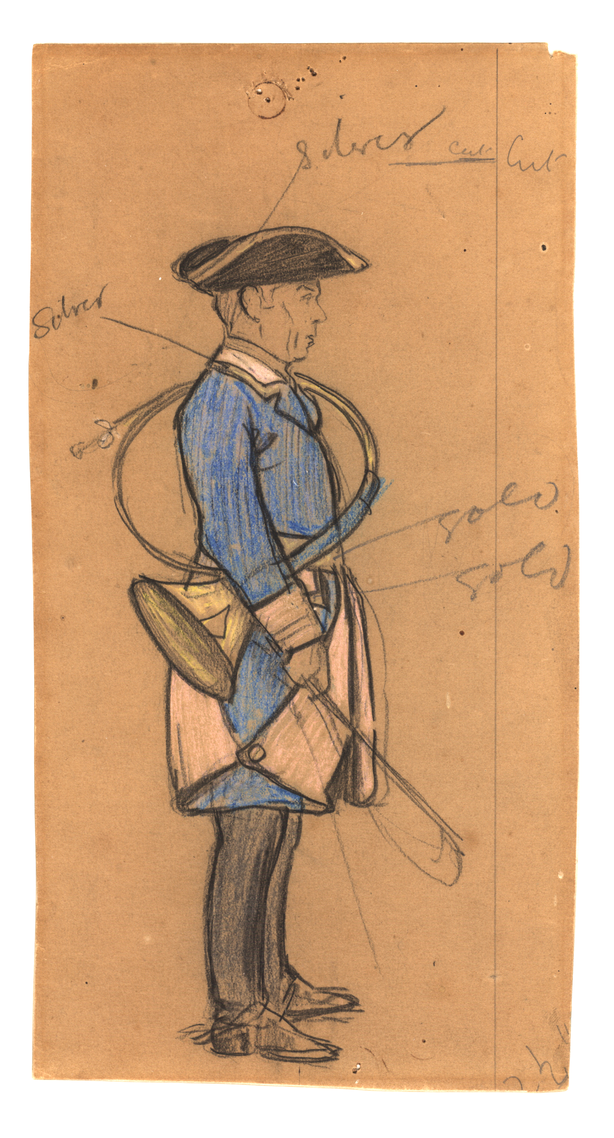 Portrait d'Alfred Loubet, piqueur de l'équipage Par Monts et Vallons, Cecil Charles Windsor Aldin, 1904
