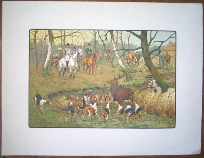 Hallali du cerf (titre factice), Georges Busson, 1914