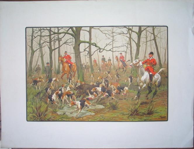 Hallali du cerf (titre factice), Georges Busson, 1914