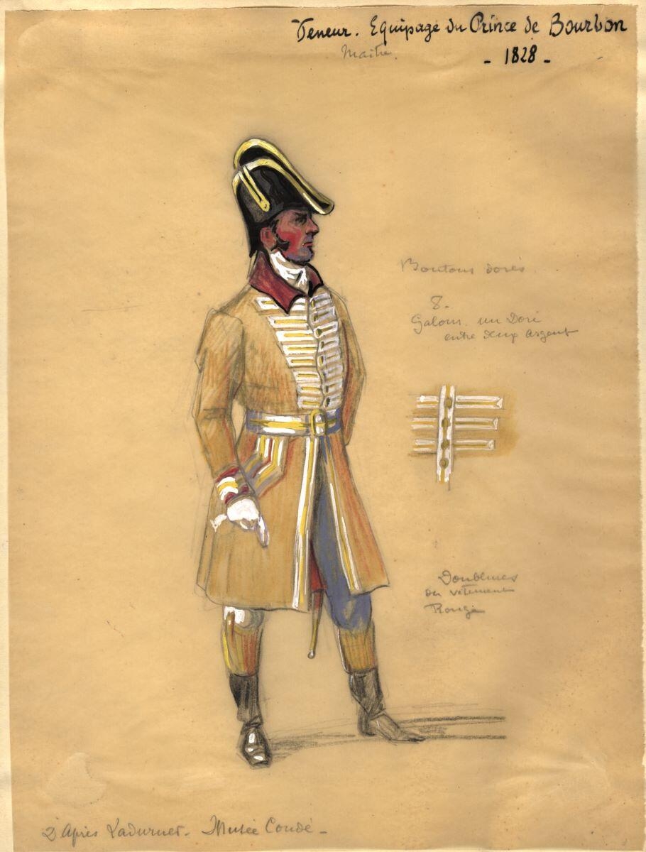 Veneur de l’équipage du prince de Condé, 1828, Charles-Jean Hallo