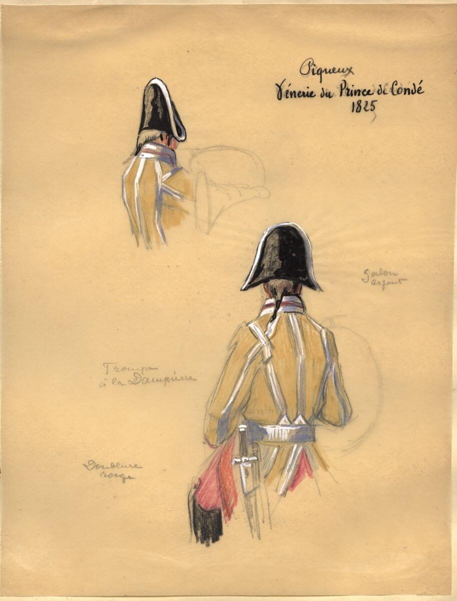 Piqueux de la vénerie du prince de Condé, 1825, Charles-Jean Hallo