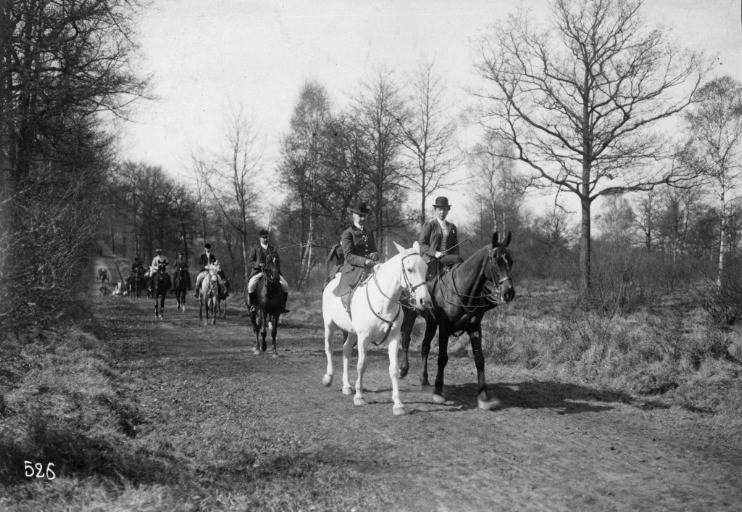 Photographie extraite d'un album de 56 photographies : équipages Chantilly et Par Monts et Vallons, Eugène de Rozycki, 4e quart 19e siècle, 1er quart 20e siècle