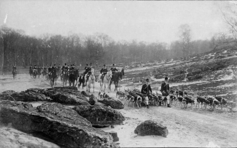 Photographie extraite d'un album de 56 photographies : équipages Chantilly et Par Monts et Vallons, Eugène de Rozycki, 4e quart 19e siècle, 1er quart 20e siècle