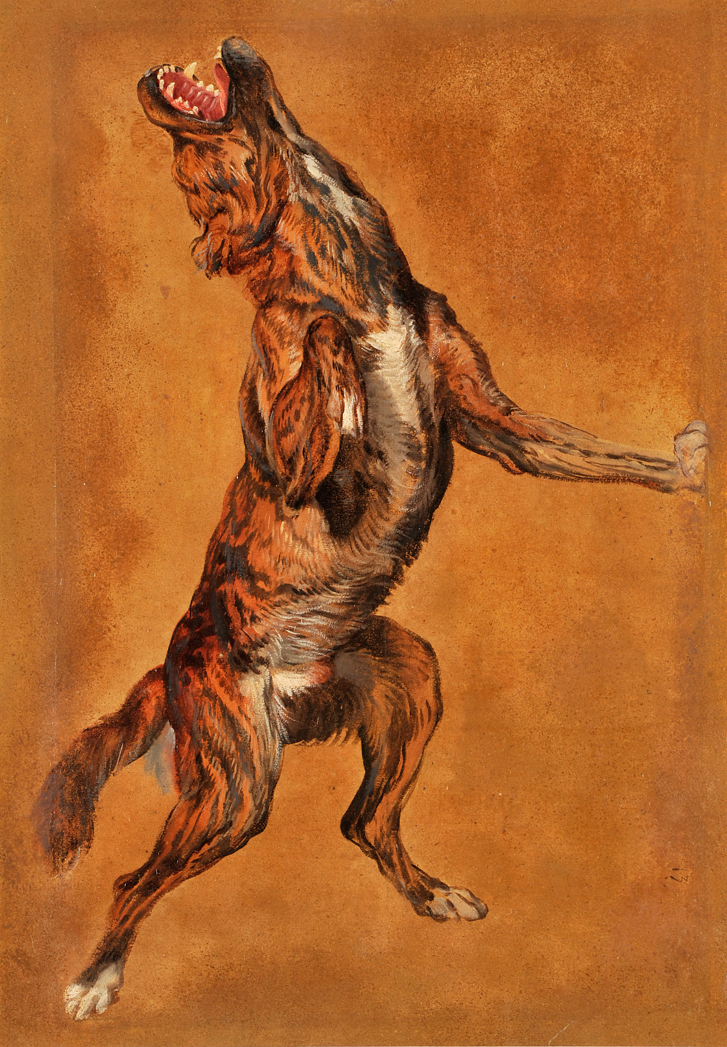 Chien dressé, François Desportes, 1725 avant