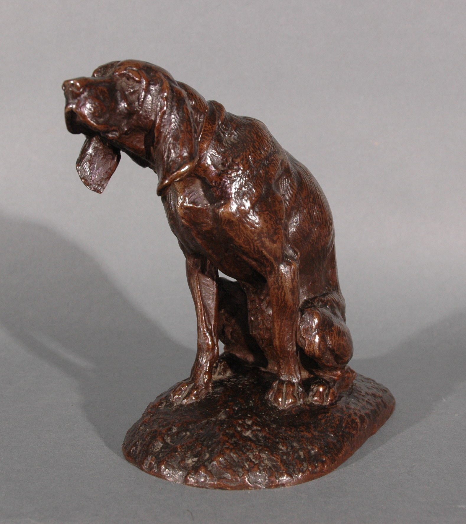 Chien limier assis, Emmanuel Fremiet, 1860 vers