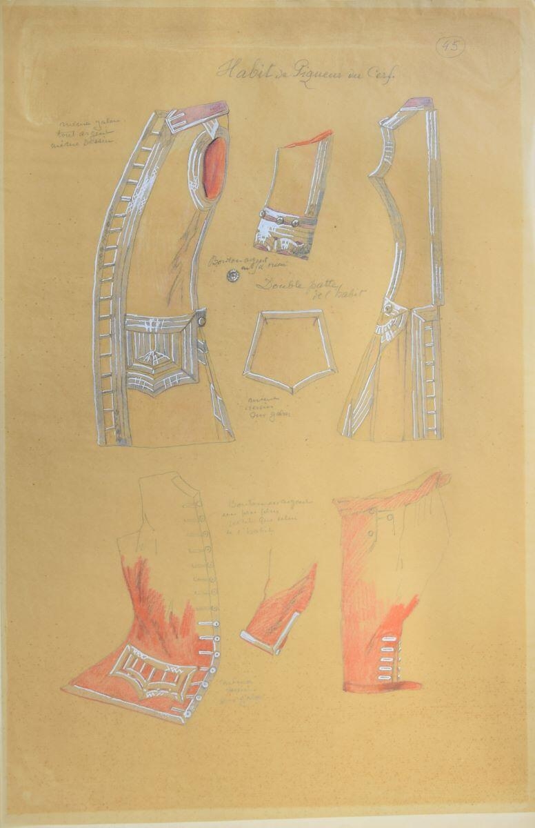 Habit de piqueur de l'équipage du Cerf ; équipage du prince de Condé, Charles-Jean Hallo
