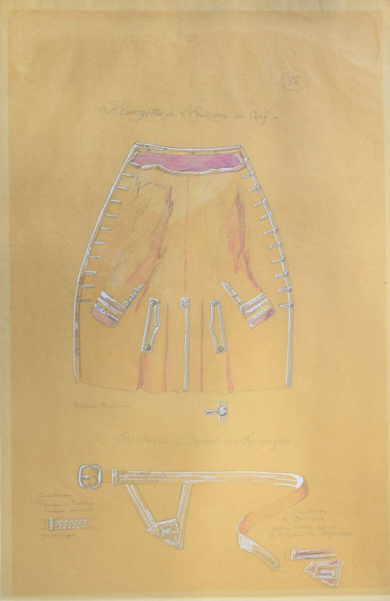 Redingote de l'équipage du Cerf ; équipage du prince de Condé, Charles-Jean Hallo